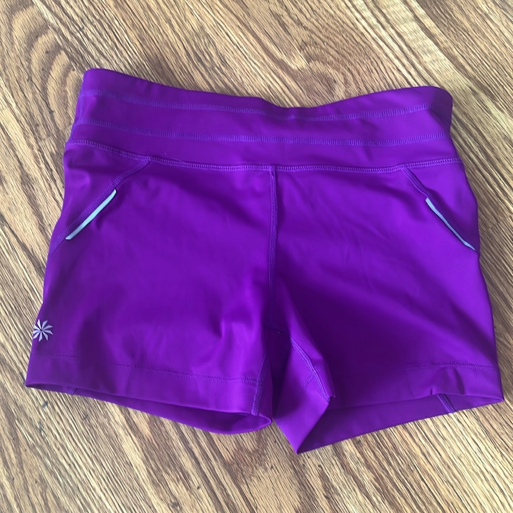 ATHLETA Cross it shortie Violet purple booty shorts